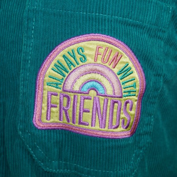 Hello Kitty Quilted Embroidered Patch Corduroy Shacket Jacket - Picture 3 of 9